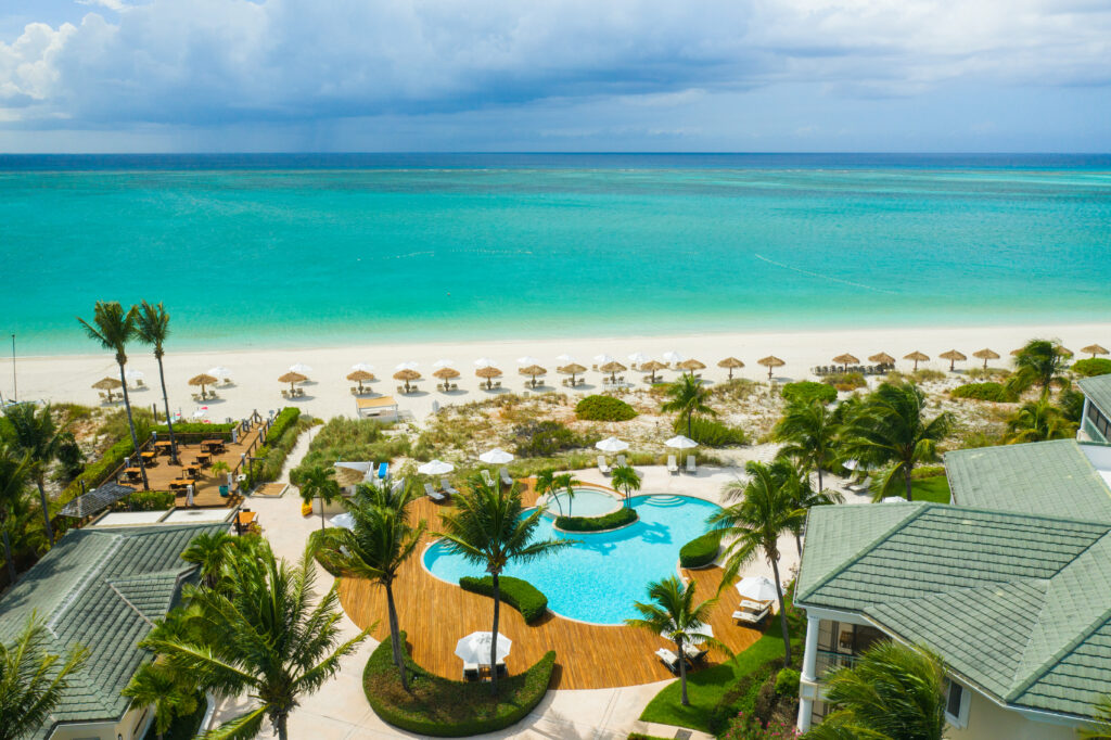 The Sands pool, beach, and ocean
