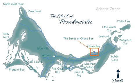 grace bay beach map